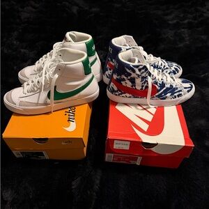 Nike Kids Sneakers - White, Green, Blue, and Red